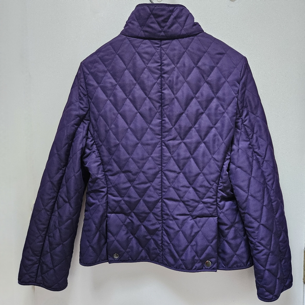 Paolo Alessia Women's Quilted Purple Jacket W/ Black polka dot lining-Sz S - Picture 2 of 8